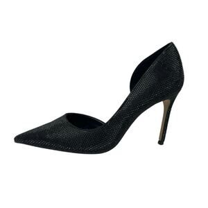 Mango MNG Black Rhinestone Pointed Toe Slip On Stiletto Heels Pump Shoes Sz 8.5